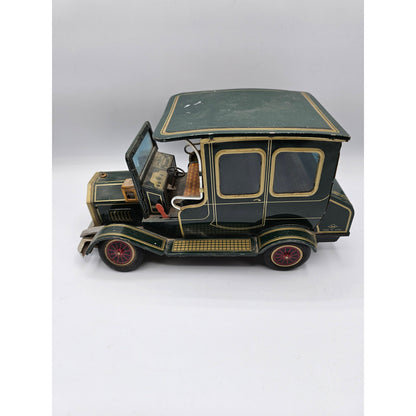 SH HORIKAWA TIN TOY CAR TACOT TOY ANTIQUE METAL TOLE LITHOGRAPHY JAPAN