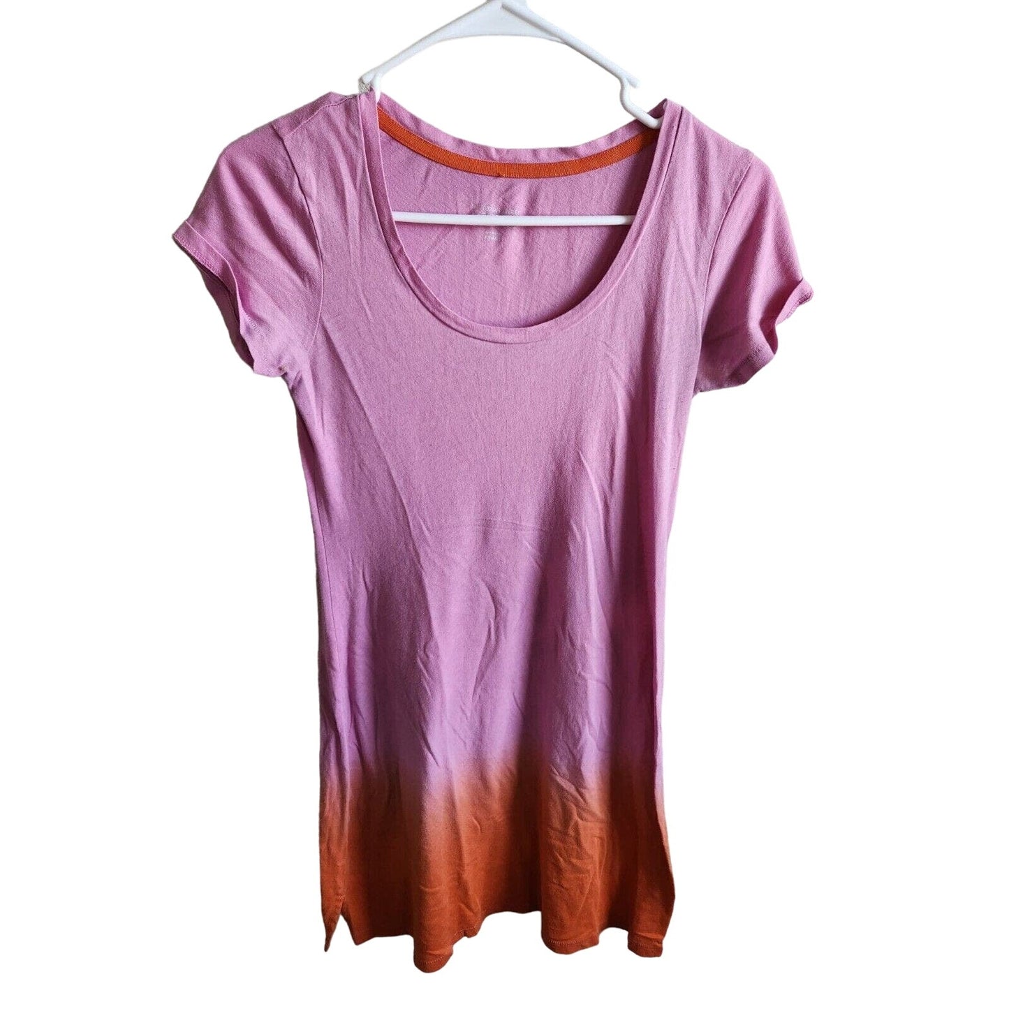 Victorias Secret Womens Sz XS Sleep Shirt Nightgown Cotton Red ORange Ombre