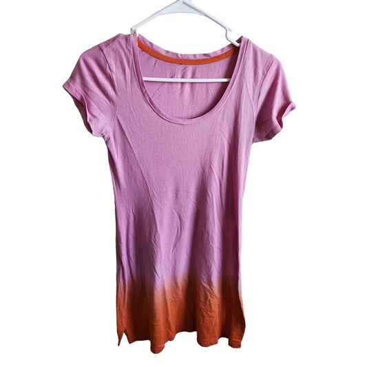 Victorias Secret Womens Sz XS Sleep Shirt Nightgown Cotton Red ORange Ombre