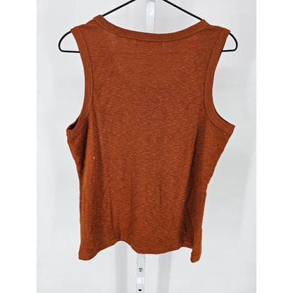 Marled Essentials Womens Sz XL Sleeveless Top Dark Orange Tank Top Cotton Blend