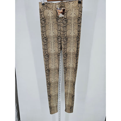 Naked Wardrobe Womens Sz M Pull On Leggings Snakeskin Print NEW