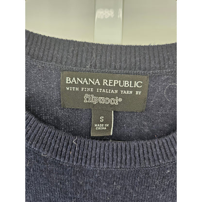 Banana Republic X Filpucci Men’s S Crewneck Sweater Fine Italian Yarn Navy Gray