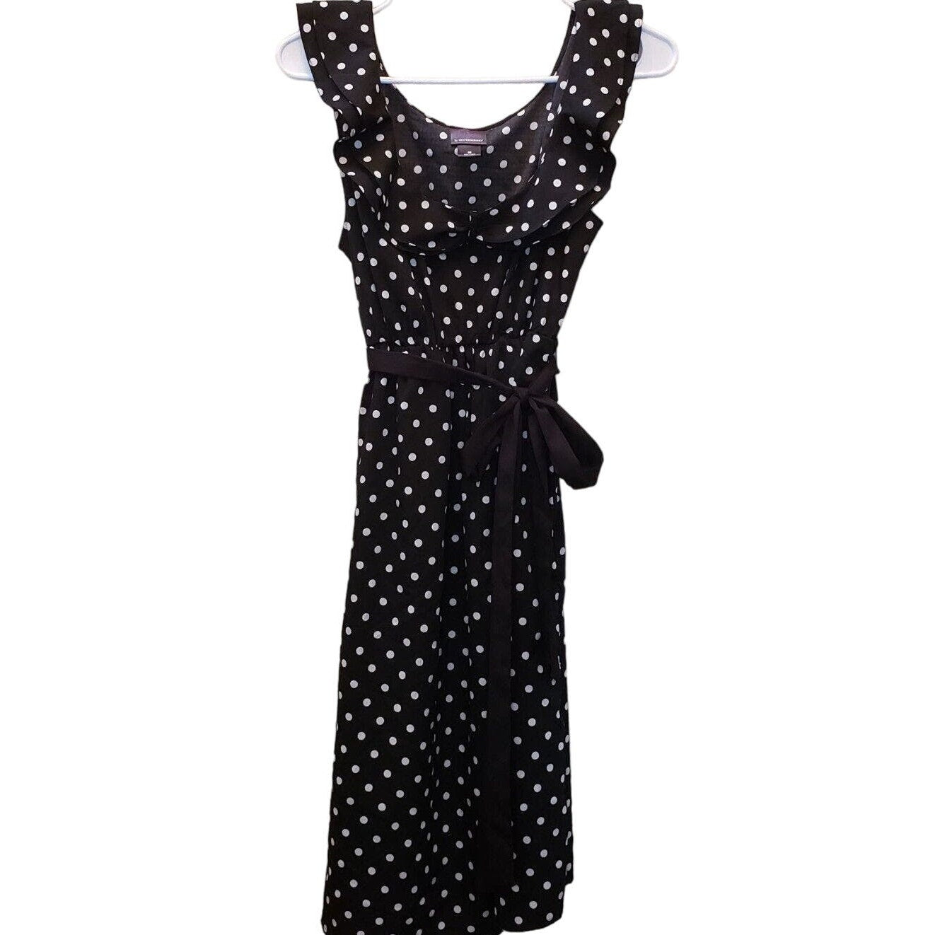 Oh Baby Motherhood Maternity M Knee Length Black and White Polka Dot Dress