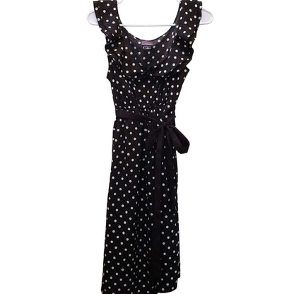 Oh Baby Motherhood Maternity M Knee Length Black and White Polka Dot Dress