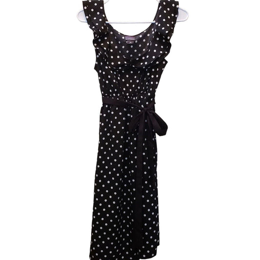 Oh Baby Motherhood Maternity M Knee Length Black and White Polka Dot Dress