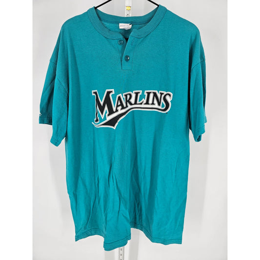 Vintage 1990s Florida Marlins MLB Baseball Jersey Womens Sz XL Writing on Back