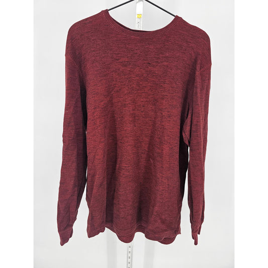 CSG Mens Sz XL Long Sleeve Crew Neck Knit Top Dark Red