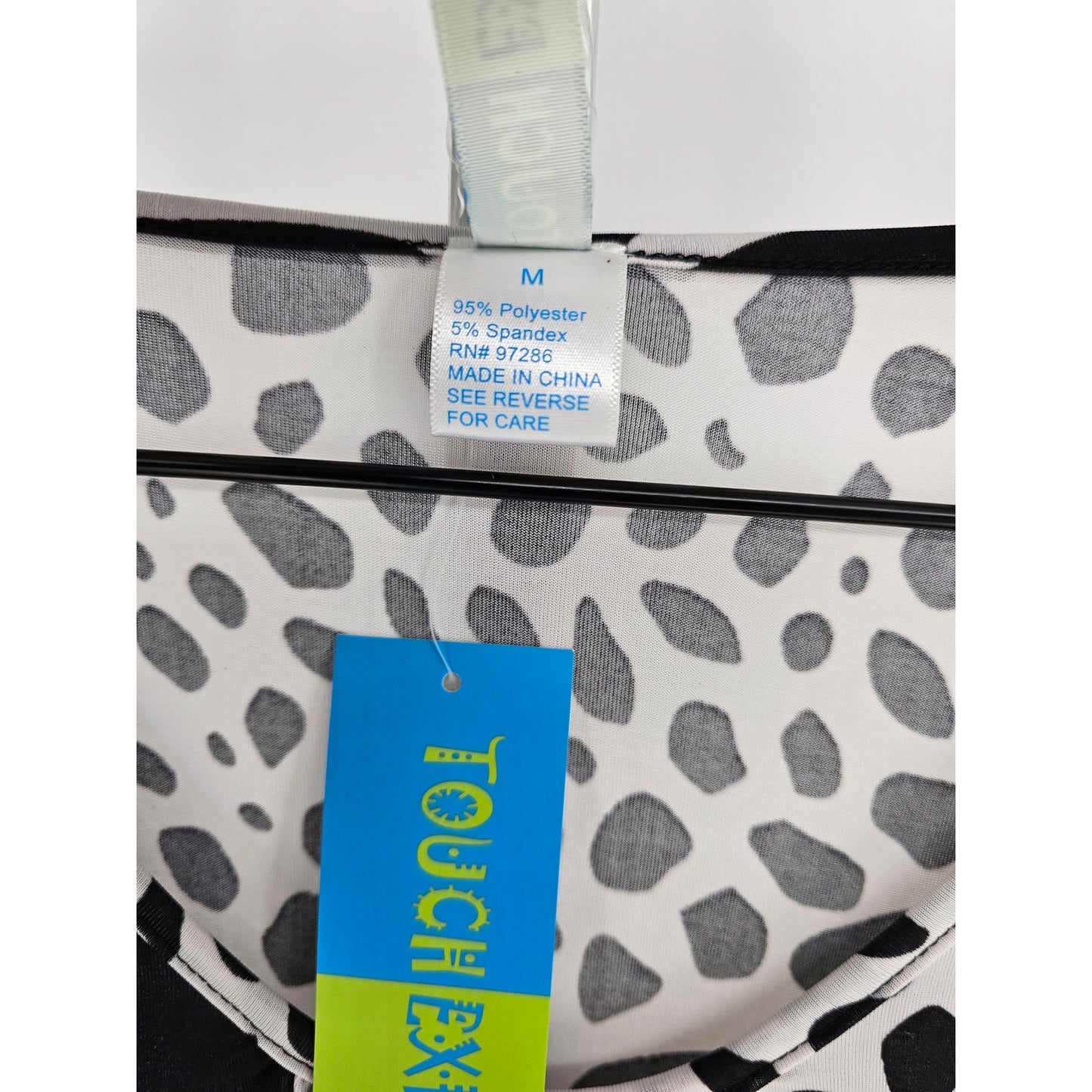 Touch Express Womens Sz M Sleeveless Maxi Dress Black White Animal Print NEW