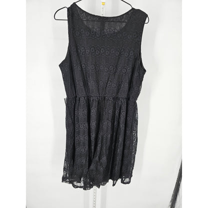 Forever 21 Woman Womens Sz 16 Knee Length Black Cocktail Dress All Over Lace