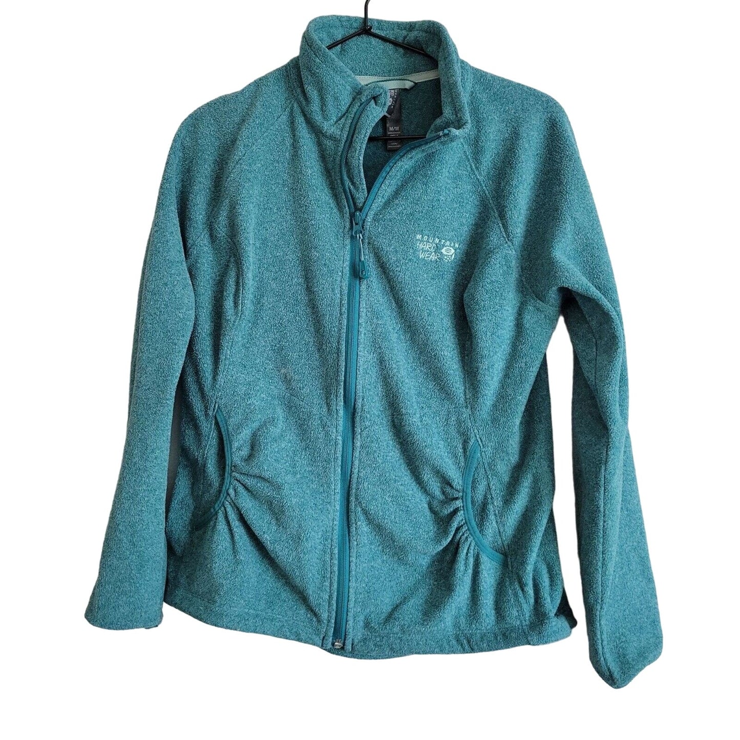 Mountain Hardwear Womens Sz M Full Zip Fleece Jacket Teal Blue