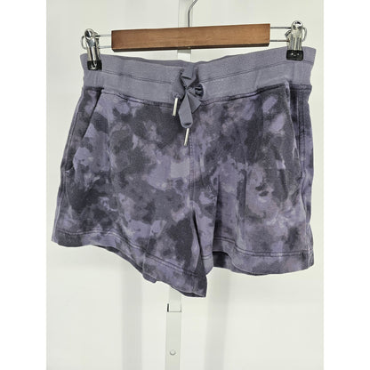 Athleta Womens Balance Printed 4" Shortie Shorts Purple Tie Dye Pull On S Small