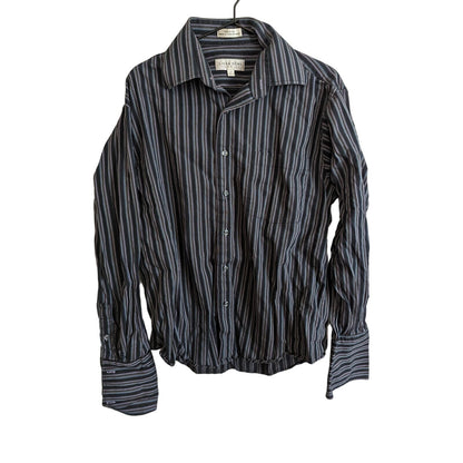 Linea Dome Chemise Mens Sz M Button Down Long Sleeve Dress Shirt Cotton Striped