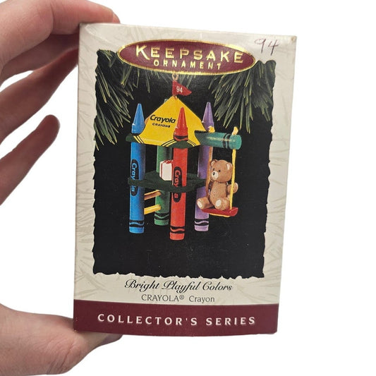 Vintage Hallmark Keepsake Christmas Ornament Crayola Crayon Bright Playful