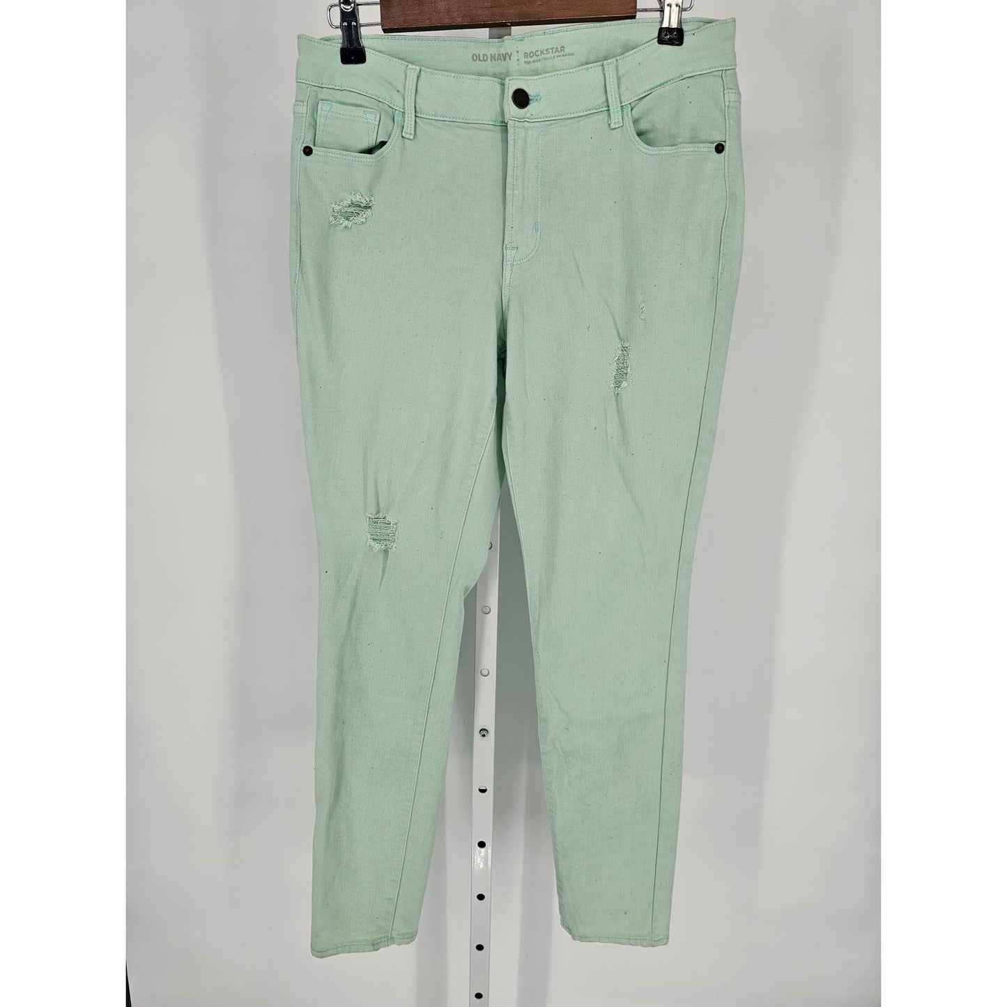 Old Navy Womens Sz 10 Rockstar Mid Rise Skinny Jeans Mint Green