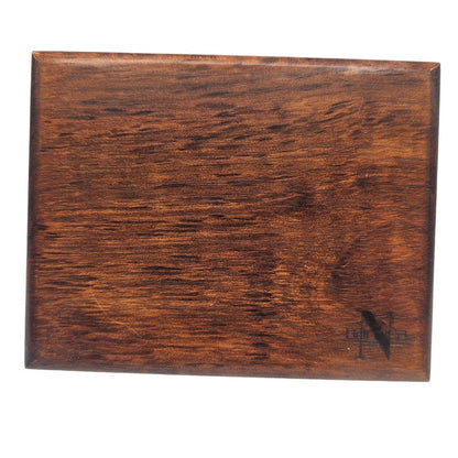 Nautica Mens Brown Wooden Wallet Box Blue Felt Lined