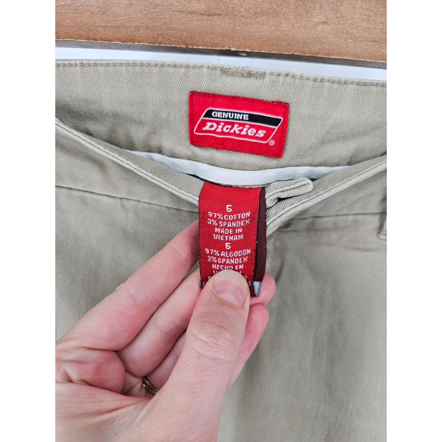 Dickies Juniors Sz 5 Straight Leg Khaki Pants Light Beige Cotton Blend