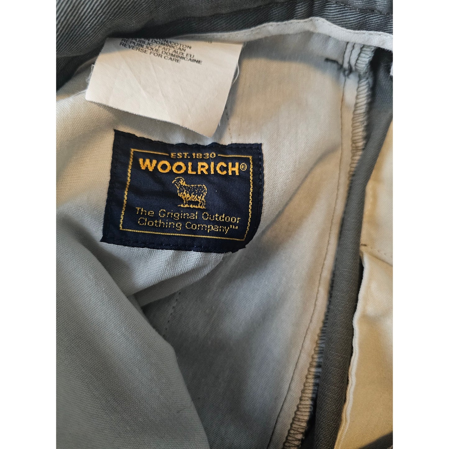 Vintage Woolrich Mens Sz 36x34 100% Cotton Taupe Straight Leg Dress Pants