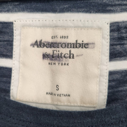 Abercrombie & Fitch Womens Sz S 3/4 Sleeve Striped T Shirt Navy Blue and White