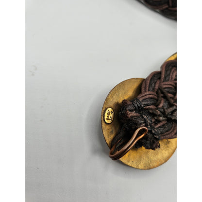 Vintage Marjorie Baer San Francisco Artisan Mixed Metal/Black Woven Belt Sz S