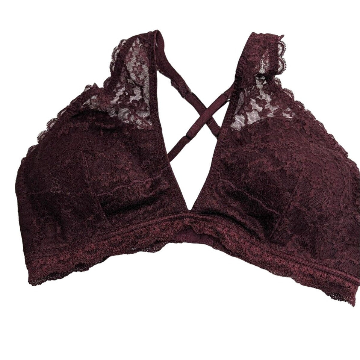 Gilly Hicks Sydney Sz L Lace Bralette Dark Purple