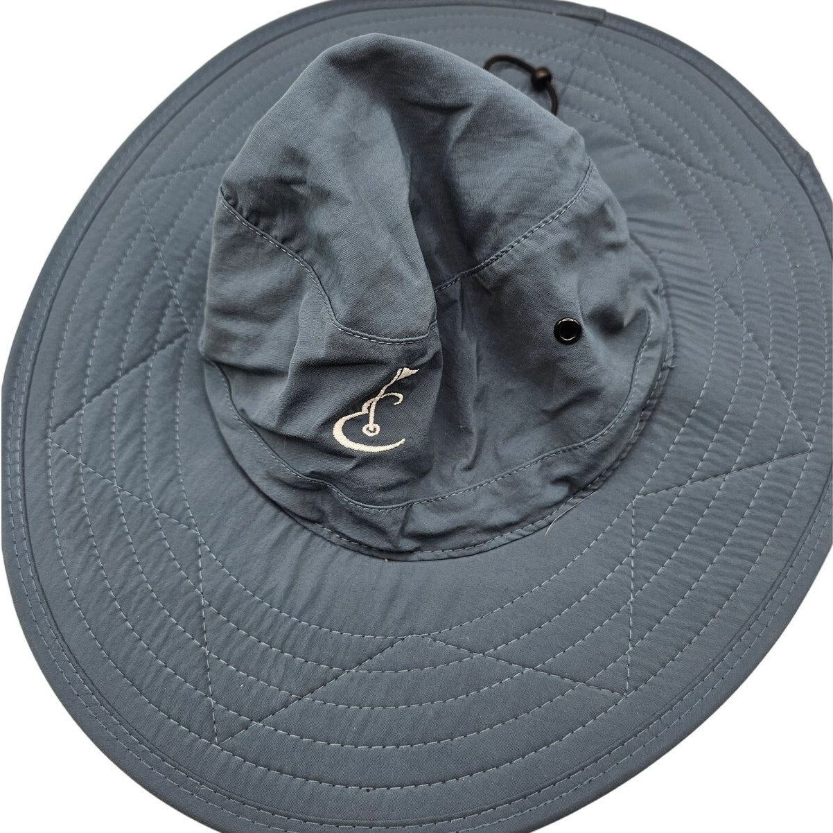 Mens Sz S Nylon Sun Hat Golf Logo Embroidered Slate Blue UVF