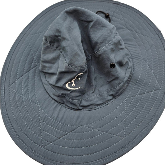 Mens Sz S Nylon Sun Hat Golf Logo Embroidered Slate Blue UVF