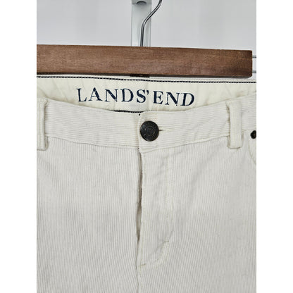 Lands End Womens Sz 10 Bootcut Cotton Corduroy Pants White Cream