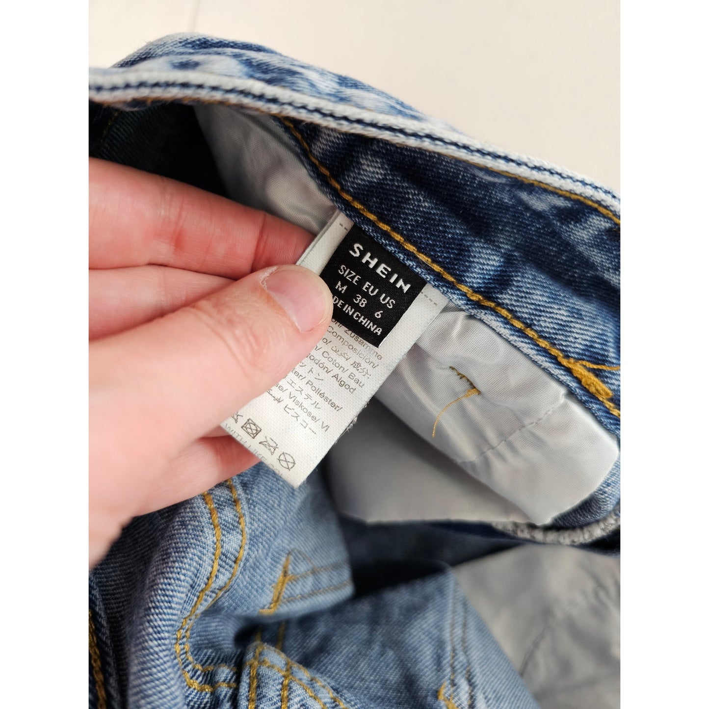 Shein Womens Sz M Distressed Cut Off Blue Jean Shorts