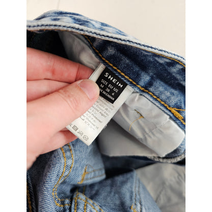 Shein Womens Sz M Distressed Cut Off Blue Jean Shorts
