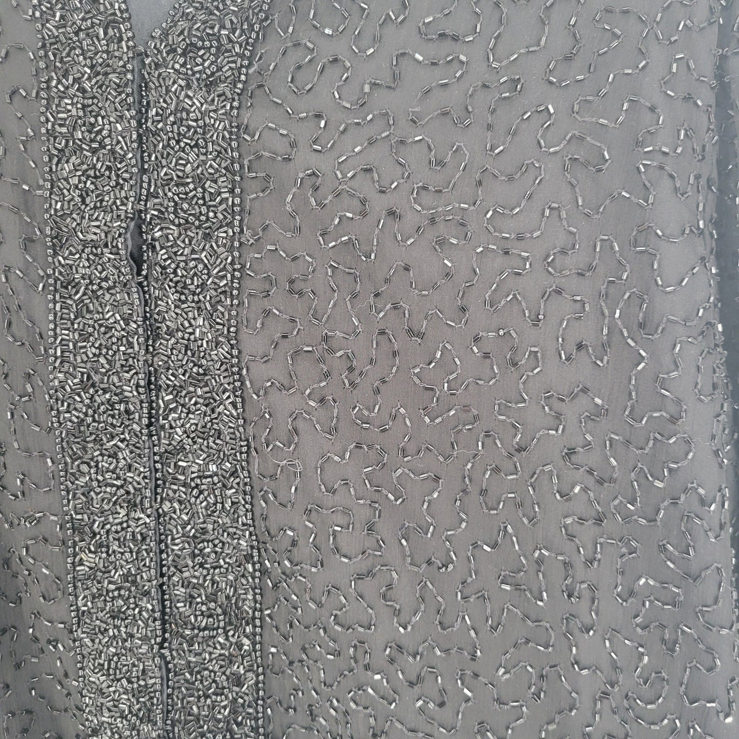 Stenay Womens Sz M 100% Silk Cardigan Sweater Jacket Black Fully Beaded Formal