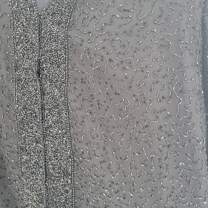 Stenay Womens Sz M 100% Silk Cardigan Sweater Jacket Black Fully Beaded Formal