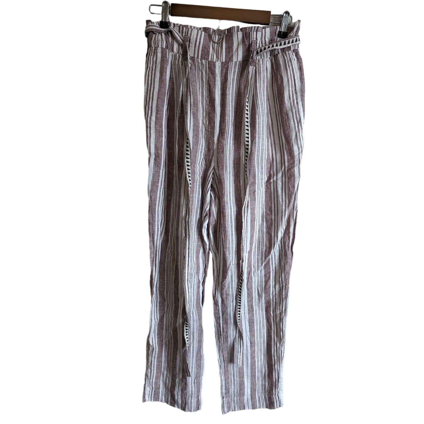 Lemlem x H&M 100% Linen Pull Striped Pants Womens Small Beach Travel Vacation