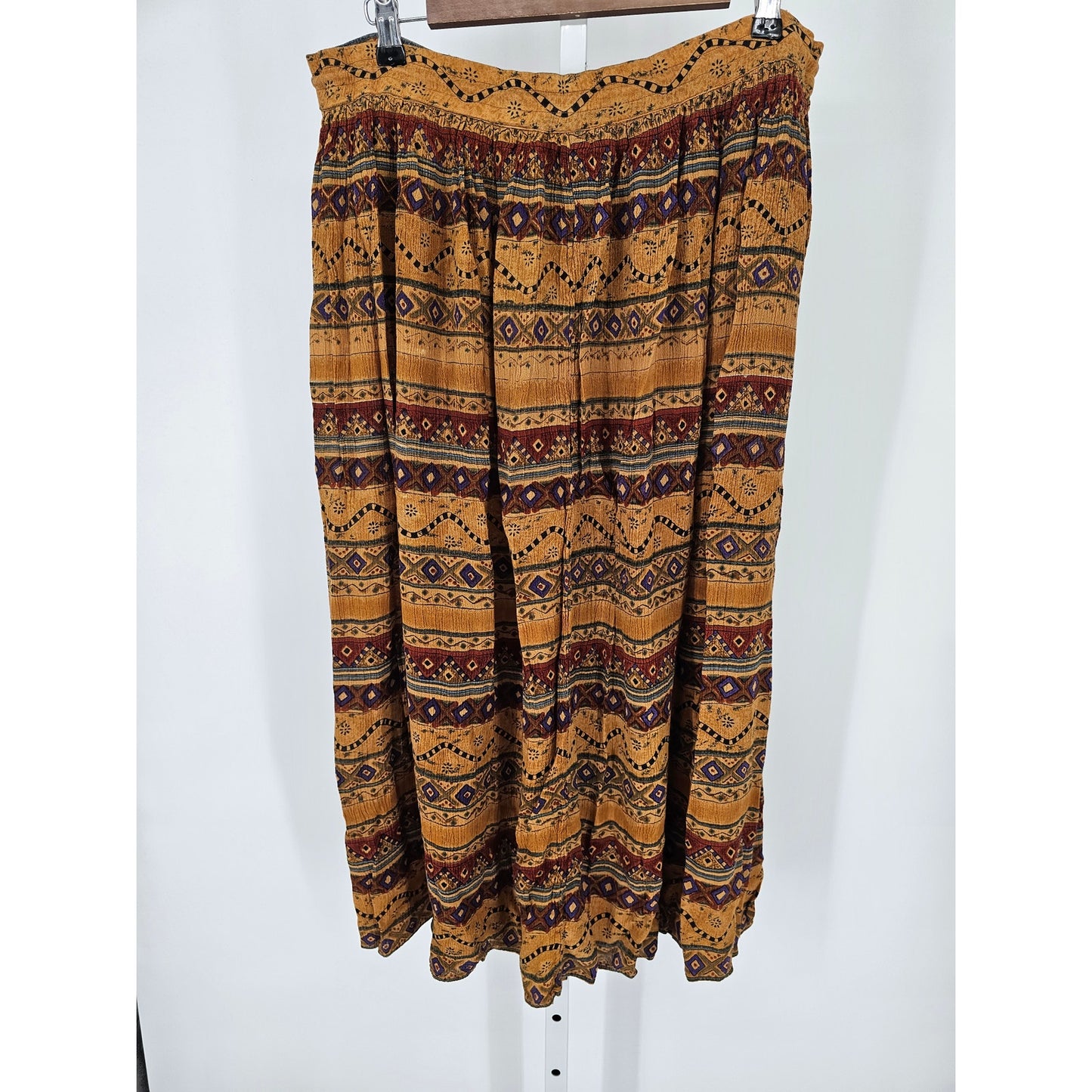 Vtg 1990s Basic Editions Womens Sz S Maxi Length Skirt Broomskirt Aztec