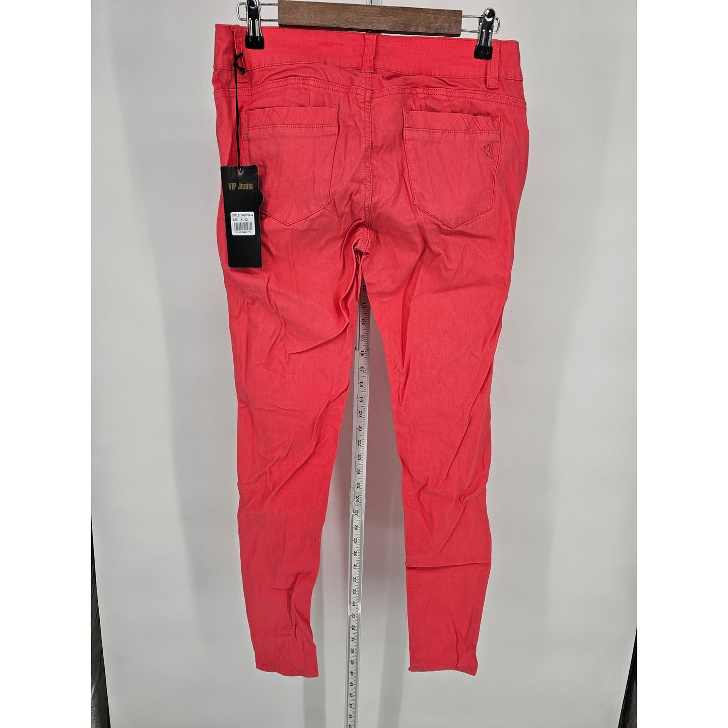 VIP Jeans Womens Sz 12 Skinny Jeans Dark Coral Pink NEW