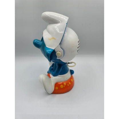 Vintage Silly Talk Up Talking Smurf Pullstring Toy ~ Working