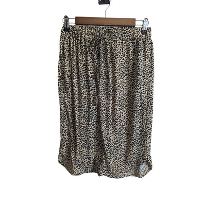 Tickled Teal Womens Sz M Knee Length Jersey Knit Shirt Cheetah Leopard