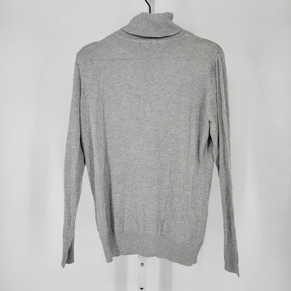 Joseph A Womens Sz PL Petite Turtleneck Sweater Silver Gray Knit