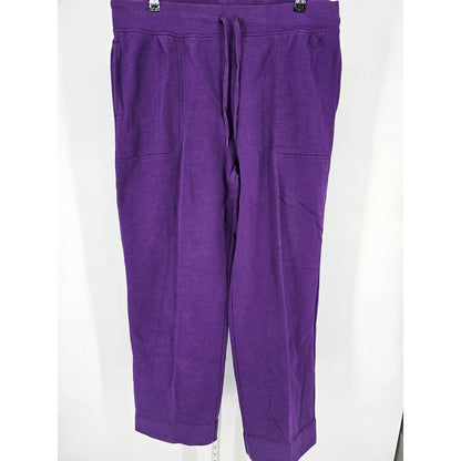 Laura Scott Womens Sz L Pull On Lounge Pants Sweatpants Bright Purple