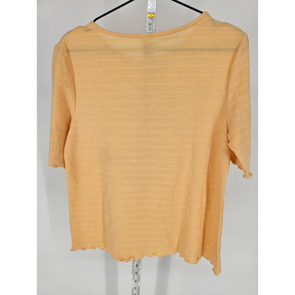 Stars Above Womens Sz M Shorts and Short Sleeve Pajama Set Yellow Waffle Knit