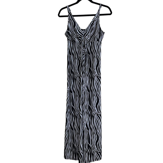 Ambrielle Womens Sz S Black and White Zebra Print Maxi Dress