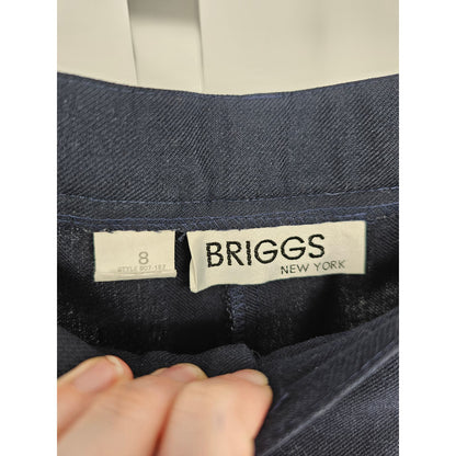 Vintage Briggs New York Womens Sz 8 Pleated Front Navy Blue Dress Pants