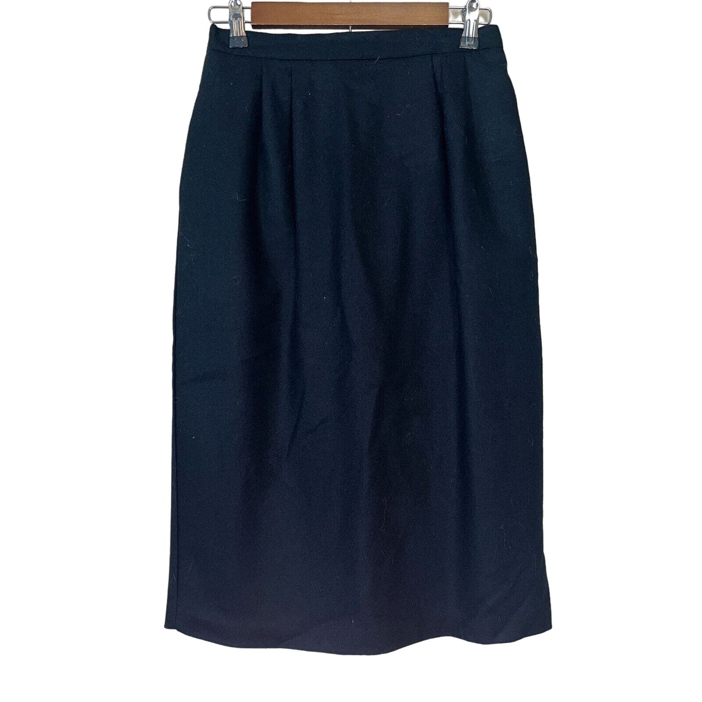 Vintage Laura Gayle Womens Sz 8 100% Wool Knee Length Pencil Skirt Black