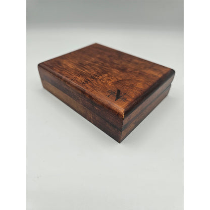 Nautica Mens Brown Wooden Wallet Box Blue Felt Lined