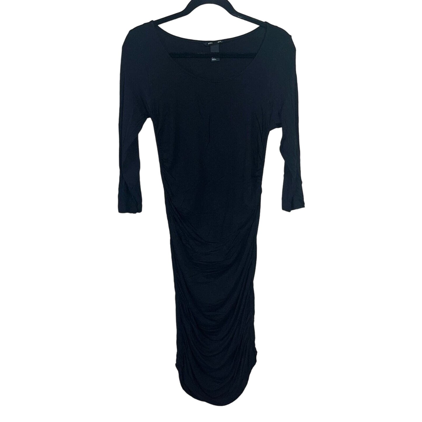 H&M Basic Womens Sz L Long Sleeve Fitted Black Dress