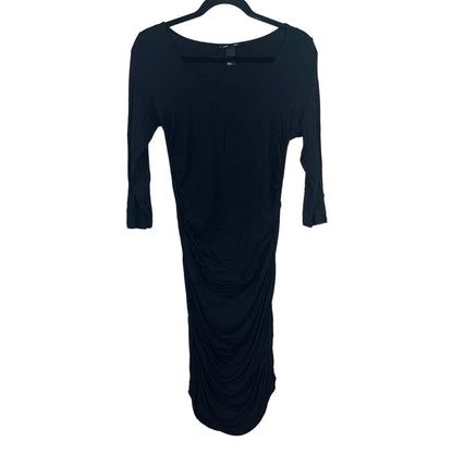 H&M Basic Womens Sz L Long Sleeve Fitted Black Dress