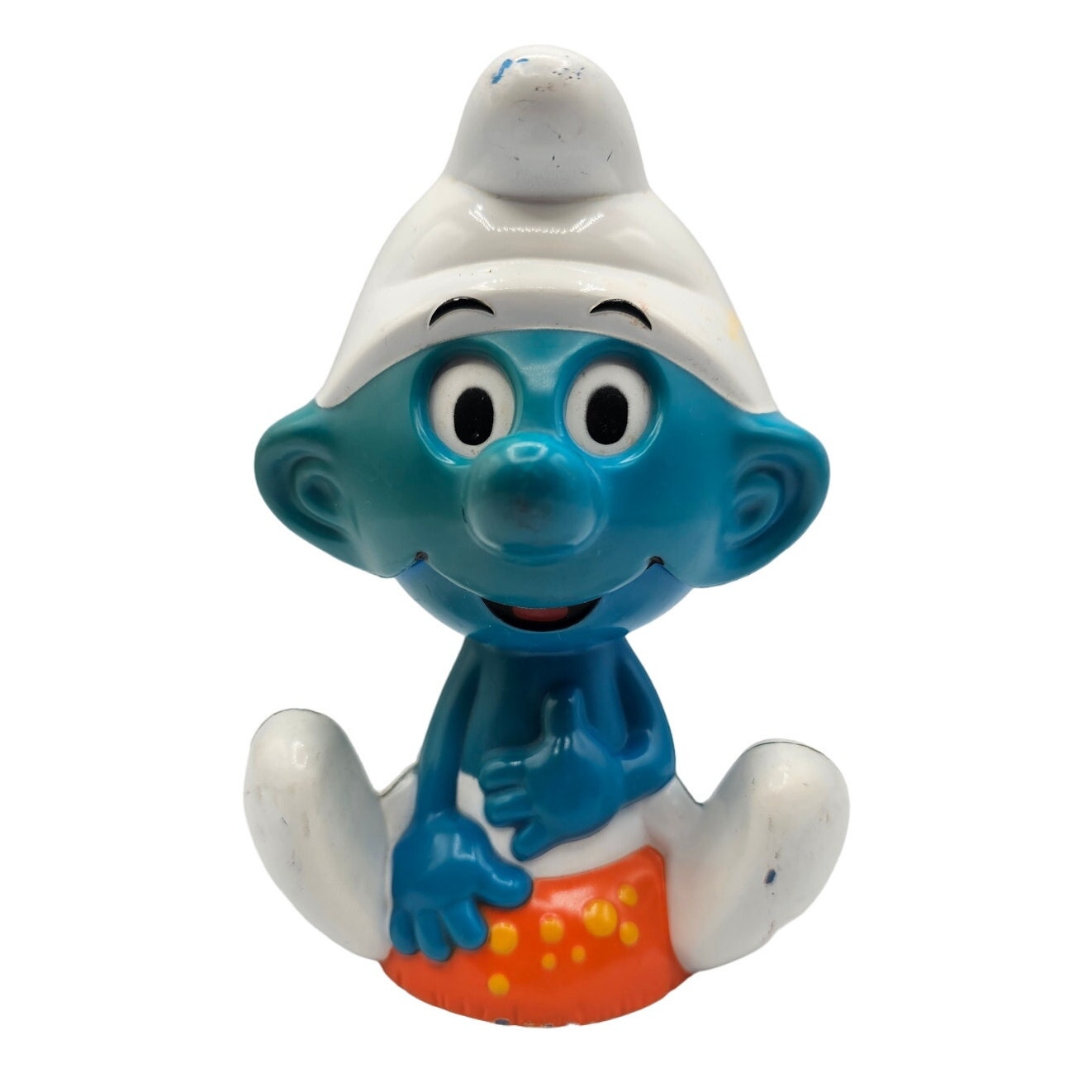 Vintage Silly Talk Up Talking Smurf Pullstring Toy ~ Working