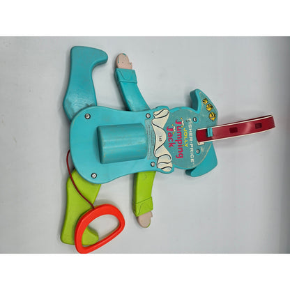 Vintage Fisher Price Jolly Jumping Jack 145 Pull String Action Squeak Crib Toy