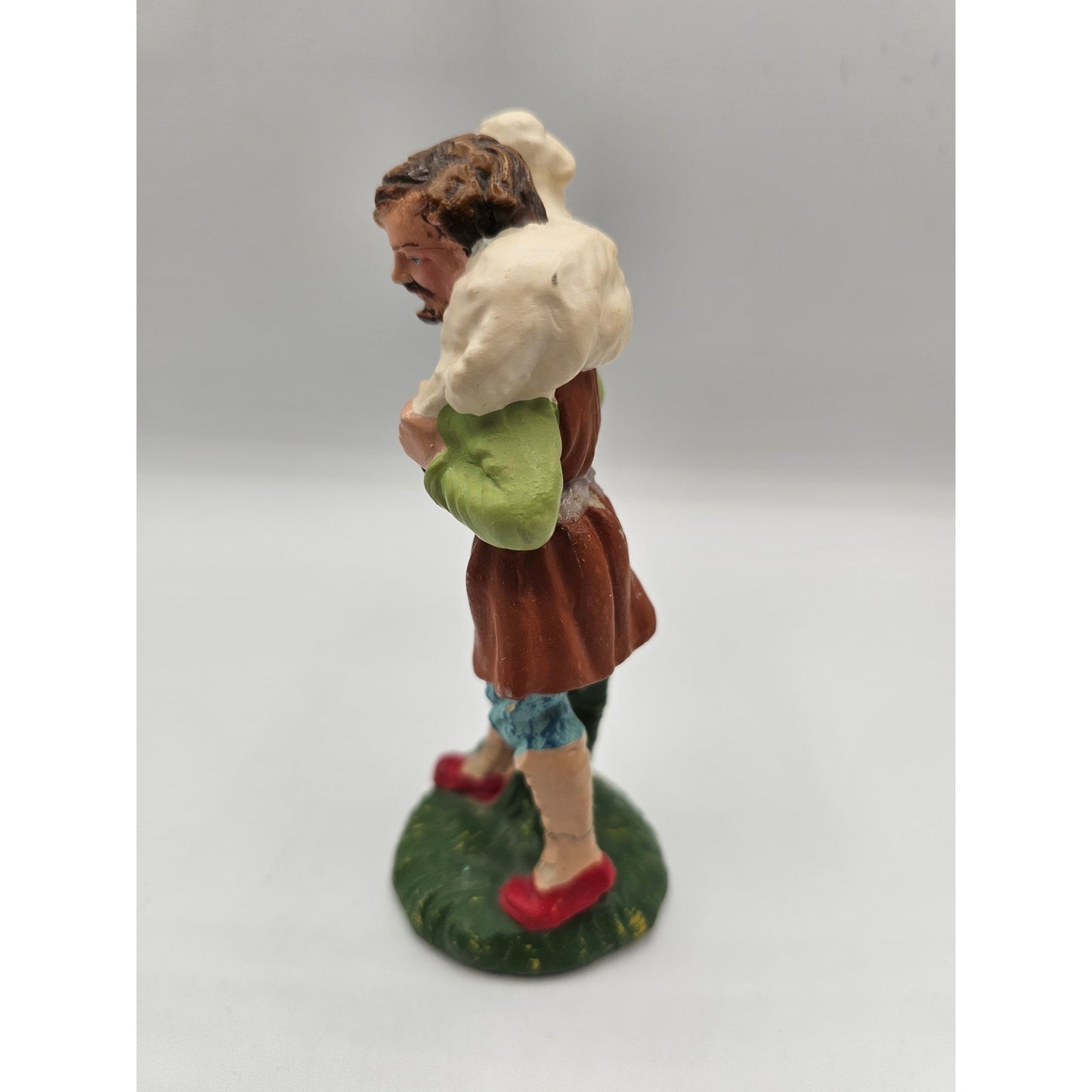 Vintage 1960s Paper Mache Christmas Nativity Figure Shepherd Depose Fontanini