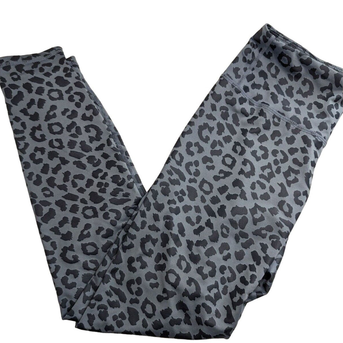 Rae Mode Womens Sz M compression Athletic Leggings Leopard Print Blue