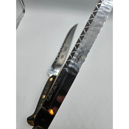 Set of 2 Vintage Griffon Hollow Ground Knife Set Stainless Razor Steel